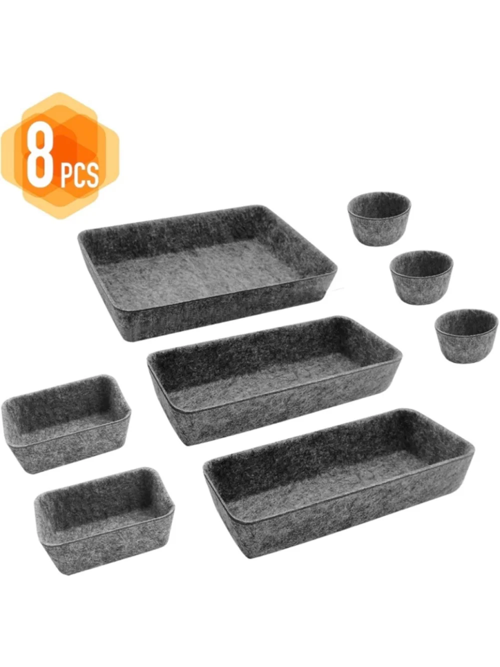 Pink & Gray Felt Drawer Organizers NEW 16 Pieces